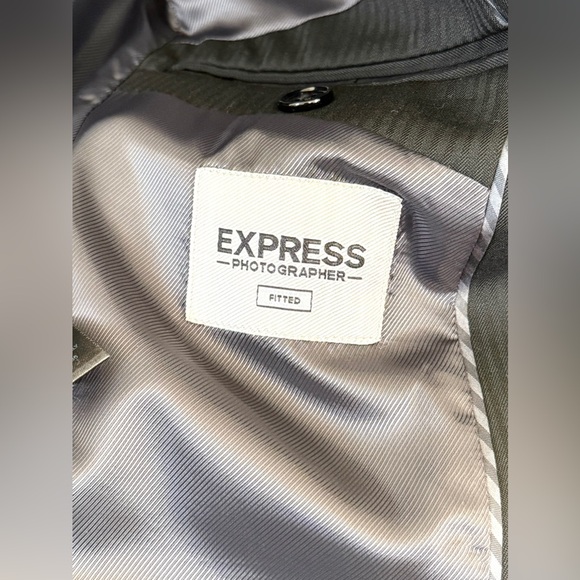 Express Black Men's Wool Blend Photographer Fitted Suit Jacket - Picture 3 of 5